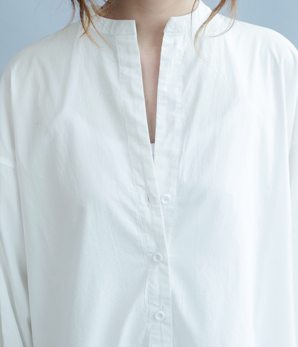 18秋冬新作 1色 ノーカラーフレアシャツワンピース Cnc0102